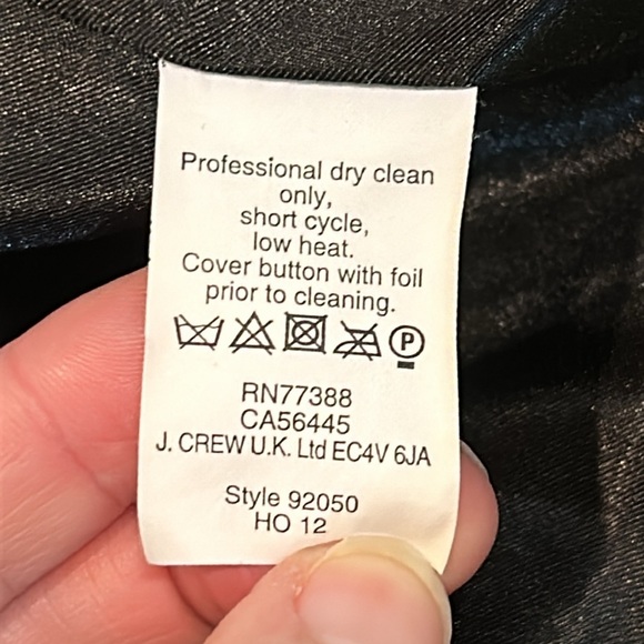 J. Crew Nello Gori Wool Peacoat Black Tan Trimmed size 12 - Picture 6 of 17